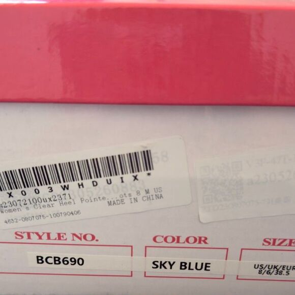 Allegra K Sky Blue Clear Heel Wedge Ankle Boots Sz 8 - Picture 9 of 10